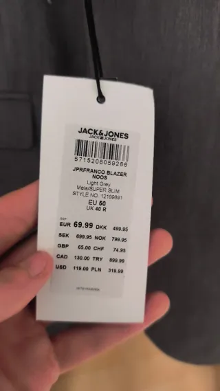 Chaqueta de traje Jack & Jones con etiquetas