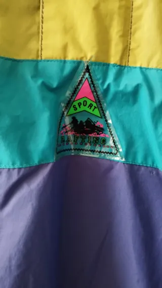 Chaqueta Retro Morada, Turquesa y Amarilla