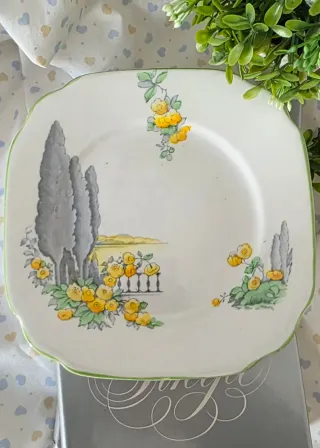 Trio da tea di Roslyn con decoro acquerello