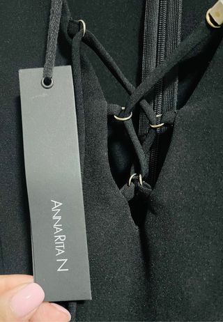 Annarita N Vestito Nero Lungo