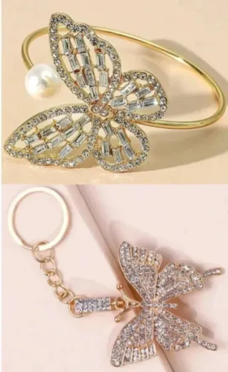 Conjunto mujer Elegante Bolso, brazalete + llavero