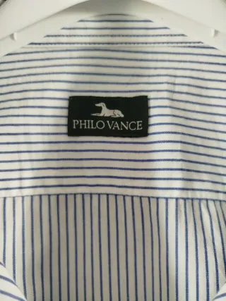 Camicia uomo bianca a righine blu