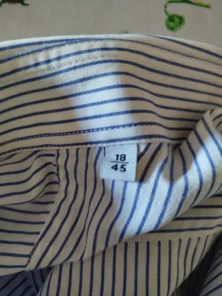 Camicia uomo bianca a righine blu