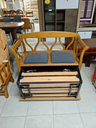 Mueble cama - Banco de madera con cama