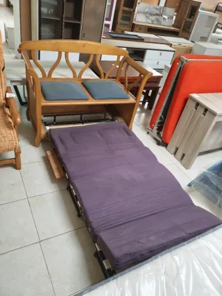 Mueble cama - Banco de madera con cama