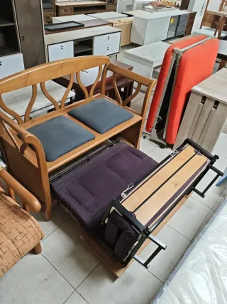Mueble cama - Banco de madera con cama