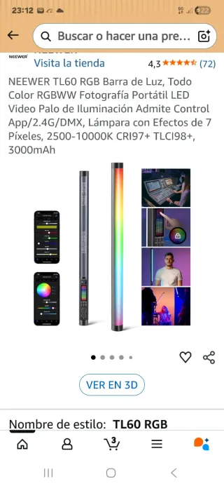 Luz LED TL60 RGB Tubo