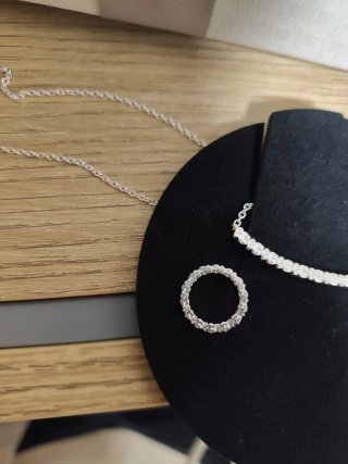 Gargantilla y pendientes de plata