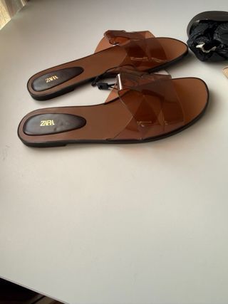 Sandalias Zara Marrón Talla 38