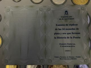 24 Monedas Plata y Oro Historia Peseta