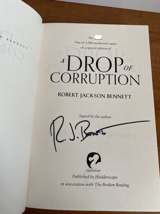 Drop of Corruption Signed Broken Binding + Rights