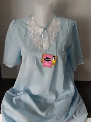 Camisón Tokonoma Escote V Encaje Azul