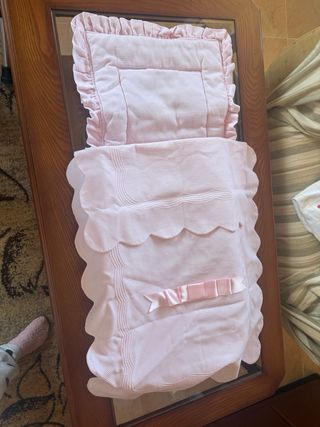 Saco para capazo bebé rosa