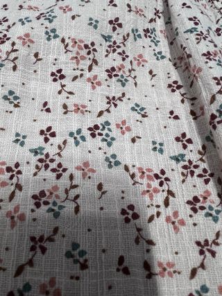 Camisa niña floral beige y rosa