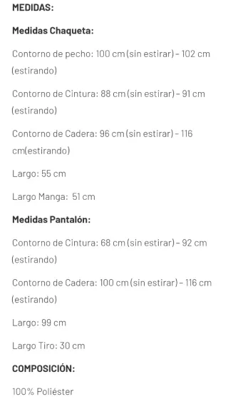 Traje Olivia botones velvet showroom nuevo.