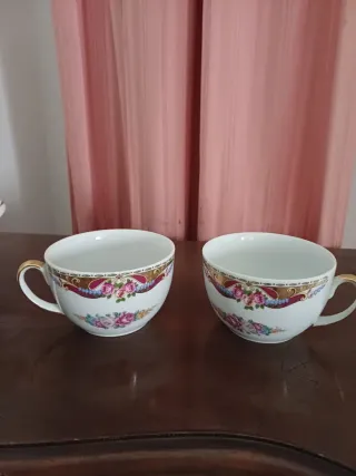 Coppia Tazze Limoges Vizavi Floreale