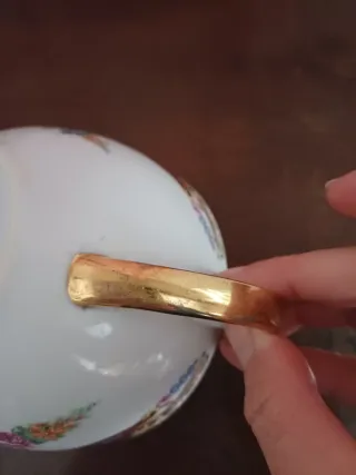 Coppia Tazze Limoges Vizavi Floreale