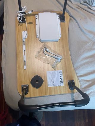 Mesa Cama Plegable con Luces y Ventilador
