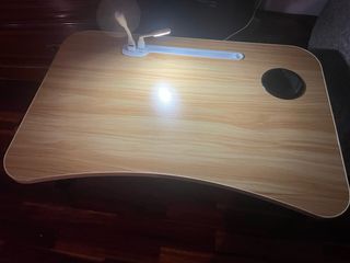 Mesa Cama Plegable con Luces y Ventilador