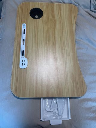 Mesa Cama Plegable con Luces y Ventilador