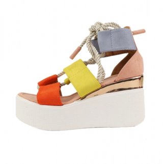 Sandalias romanas plataforma multicolor