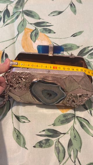 Bolso Joya Filigrana Plata Ágata Azul Artesanal