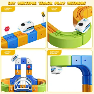 Tren Eléctrico Juguete Niños 124 Piezas