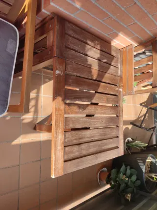 Mesa extensible por ambas alas de madera de robini