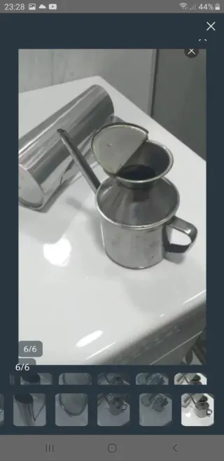 Jarra y aceitera antiguas acero/lata