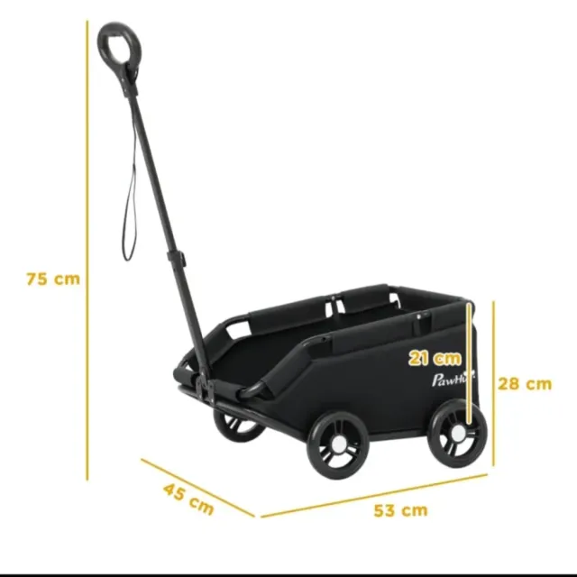 Cochecito para perros PawHut negro