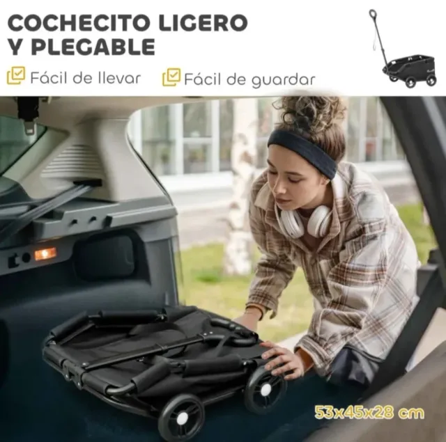 Cochecito para perros PawHut negro