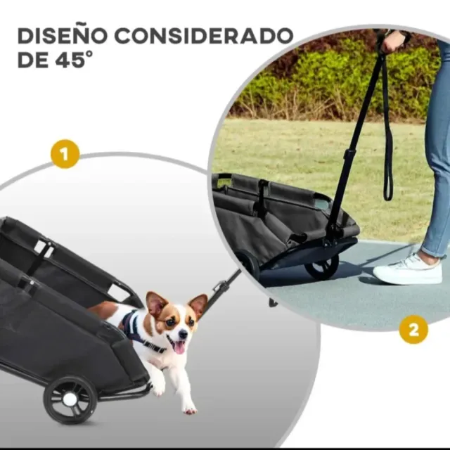 Cochecito para perros PawHut negro