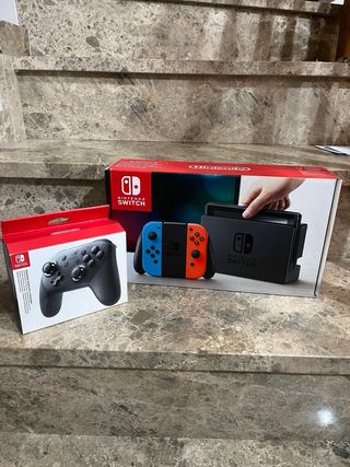 Nintendo Switch+ 5 Juegos + Mando Pro + Maletin