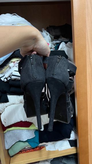 Sandalias tacón alto negras talla 38