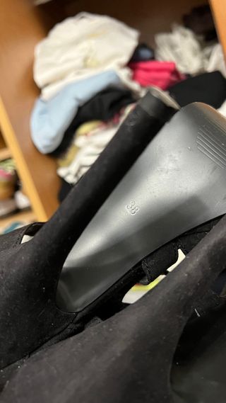 Sandalias tacón alto negras talla 38