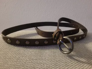 Cintura donna marrone con fibbia argento scuro
