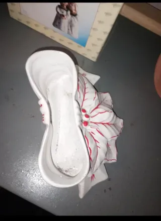 Vasetto Ceramica Stella di Natale Rosso Bianco