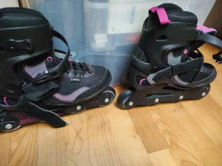 Patines en línea Oxelo negros y rosas talla 41