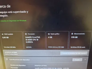 Ordenador (PC Gaming) i5 6400 y nvidia GTX 1650 4g