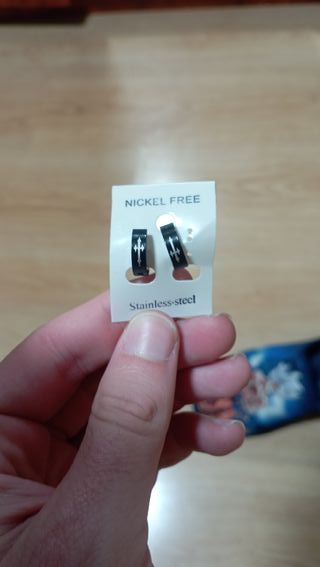 Pendientes Aro Cruz Acero Inoxidable