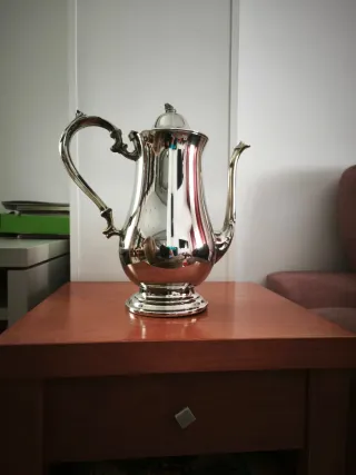 Juego café alpaca bañado en plata