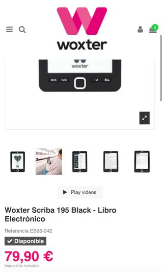 eBook - Woxter Scriba 195 4GB capacidad