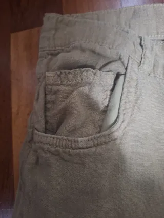 Pantalón Zara lino beige T S