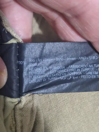 Pantalón Zara lino beige T S