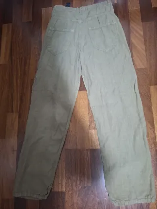Pantalón Zara lino beige T S