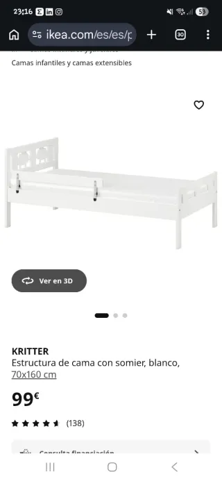 Cama infantil Ikea Kritter