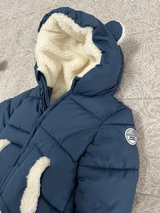 Giubbino bimbo blu con cappuccio e orsetti