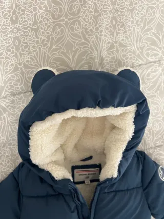 Giubbino bimbo blu con cappuccio e orsetti