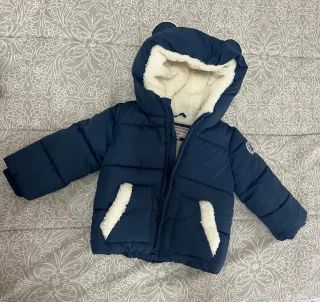 Giubbino bimbo blu con cappuccio e orsetti