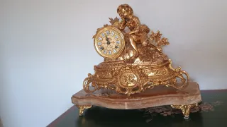 Reloj de mesa cobre y mármol